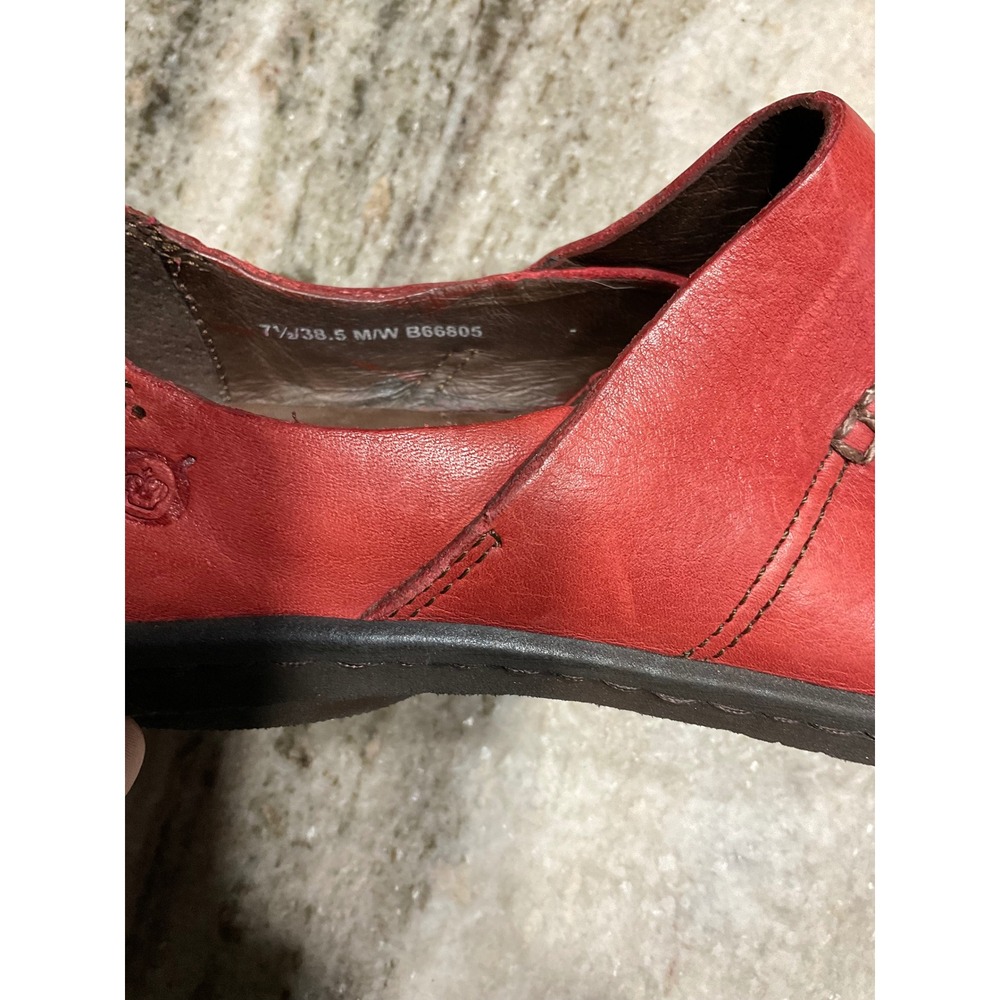 Born Loafers Women 7.5 Red Leather Slip On Comfort Shoes B66805 - Picture 7 of 9
